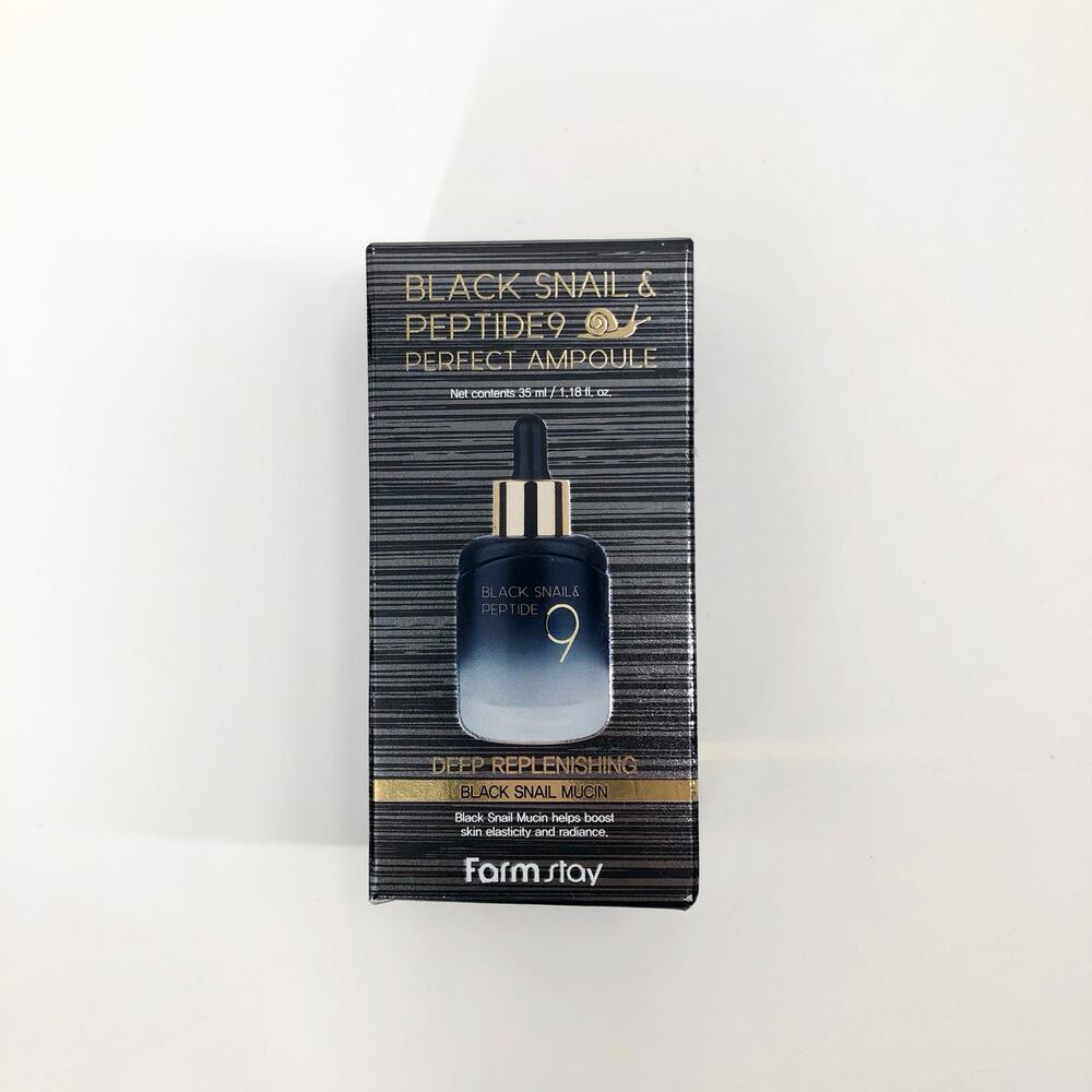 NEW Farmstay Black Snail & Peptide9 Deep Replenishing Black Snail Mucin 1.18 oz